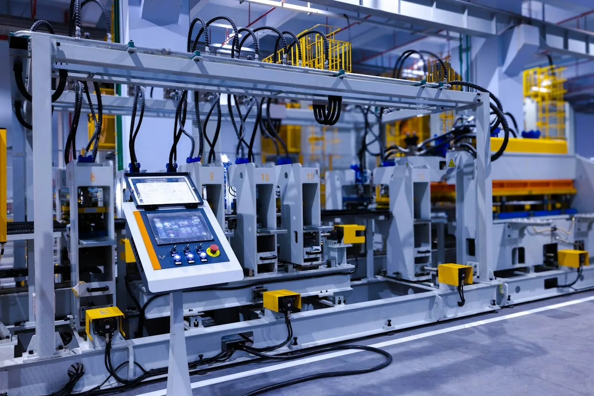 Panel de control táctil de una máquina industrial